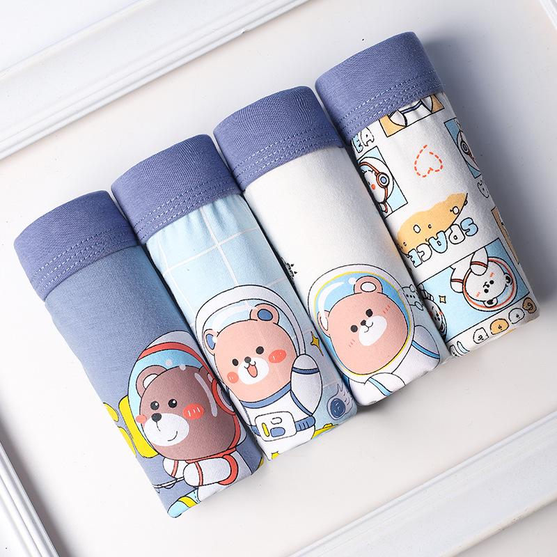 4Pcs/lot Boys Cotton Underwear Kids Boxer Baby Children Panties Briefs for Boy Teenager Underpants 2-12Y