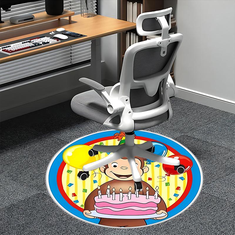 

Curious George,Birthday Cake Chair mat Round Rug Office carpet,Non slip, Suitable for Living Rooms, Bedrooms Decor1205056a 80cm by 80cm