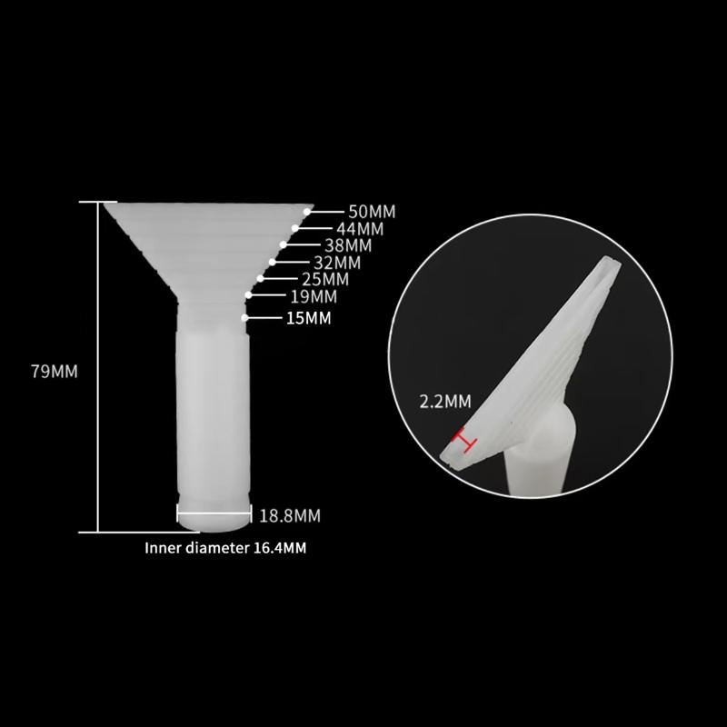 AB Static Mixer Tube Flat Nozzle Adapter External Thread Wide for Industrial Epoxy Resin Adhesive Dispensing Projects