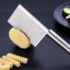 Stainless Steel Potato Chip Slicer Dough Vegetable Fruit Crinkle Wavy Slicer Knife Potato Cutter Chopper Kitchen Cutting Tool