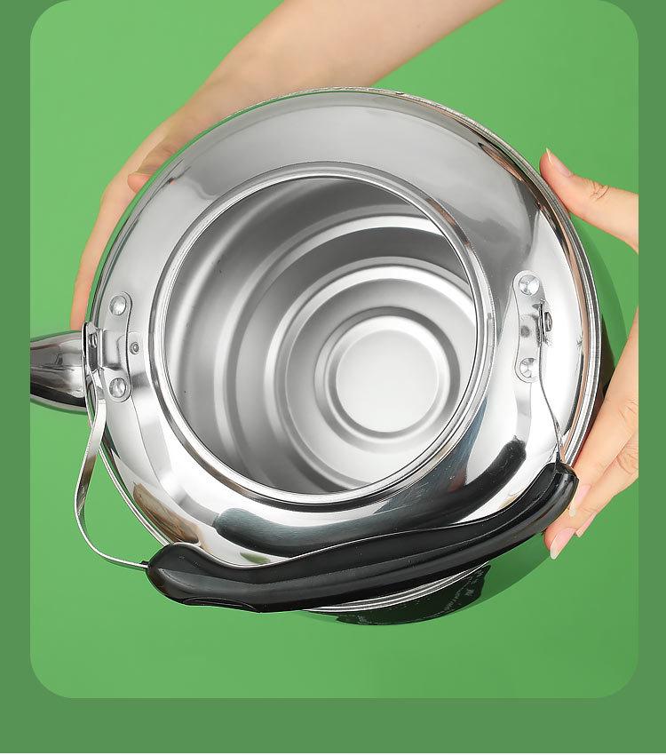Large Capacity Stainless Steel Whistling Kettle - Thickened for Household or Commercial Use On Gas Stoves