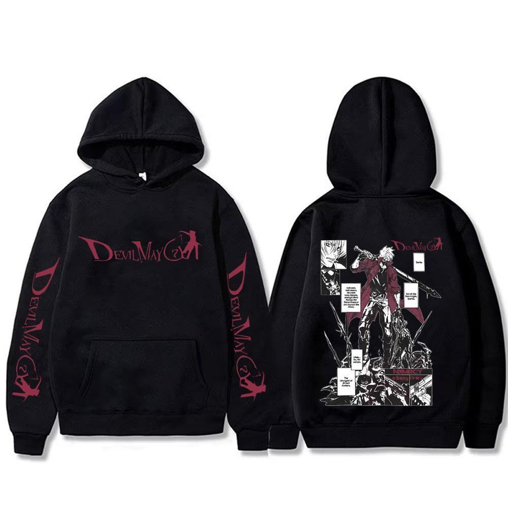 Anime Devil May Cry Sohn von Sparda Dante Grafik Hoodie Herren Damen Lässiger Vintage Kapuzenpullover Herren Pullover
