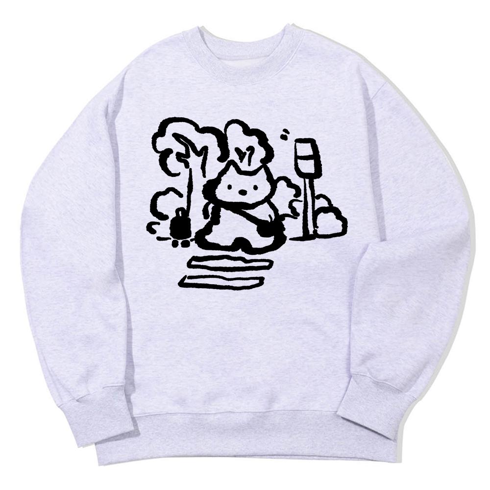 AWESOMEUS Cat Crossing A Crosswalk Sweat Shirts_3 Color