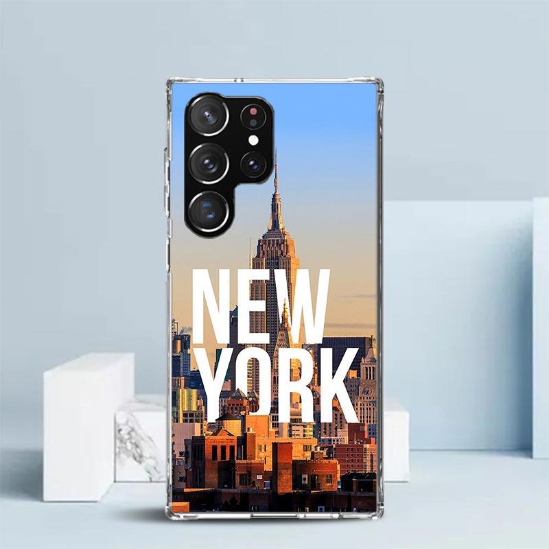 NYC New York City Phone Case For Samsung Galaxy S24 S25 Edge S26 Ultra S22 S23 Plus S21 + S20 FE Soft TPU Back Cover Galaxy S22