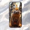 Süße Cartoon-Igel-Handyhülle für Samsung S25,S24,S21,S22,S23,S30,Ultra,S20,Plus,Fe,Lite,Note,10,9,5G Schwarze Hülle