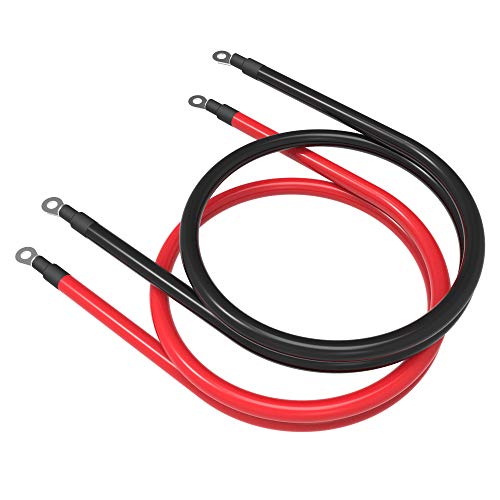 

SHIERLENG 4 AWG 25mm2 30см Червоний+Чорний Кабель акумуляторний з чистої міді Комплект проводів для інвертора живлення для сонячної енергії, RV, автомобіля, човна, авто, морського транспорту, мотоцикла, з 1