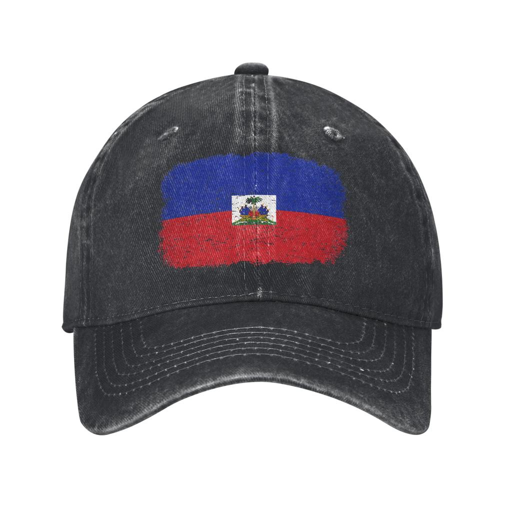 Haiti Flag Vintage Baseball Cap Sun Outdoor Sports SunProof Washed Trucker Hat UnisexTeens Yk Retro Design Baseball Caps