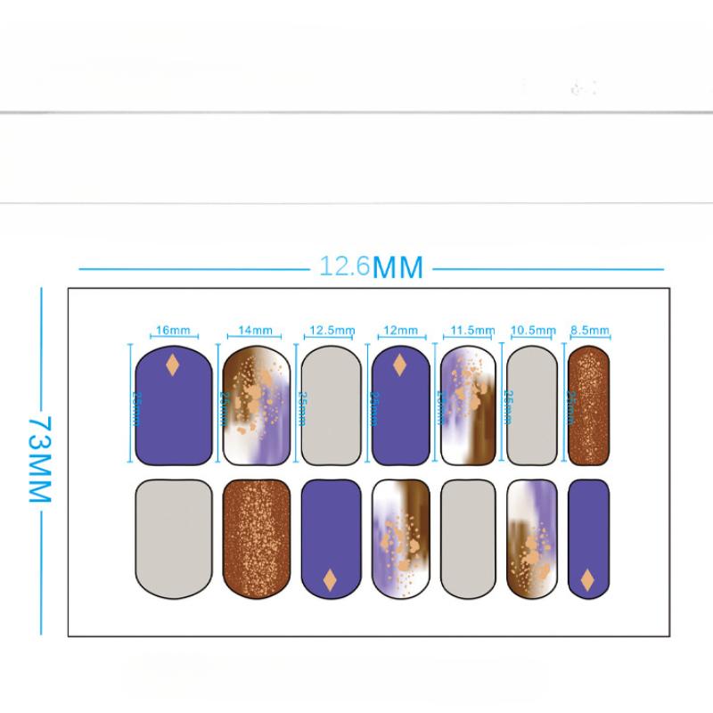 Pegatinas de Uñas de Cobertura Completa Esmalte de Uñas de Moda Decoración de Uñas Brillo Espumoso Autoadhesivas Manicura Diseñador Pegatina de Arte de Uñas