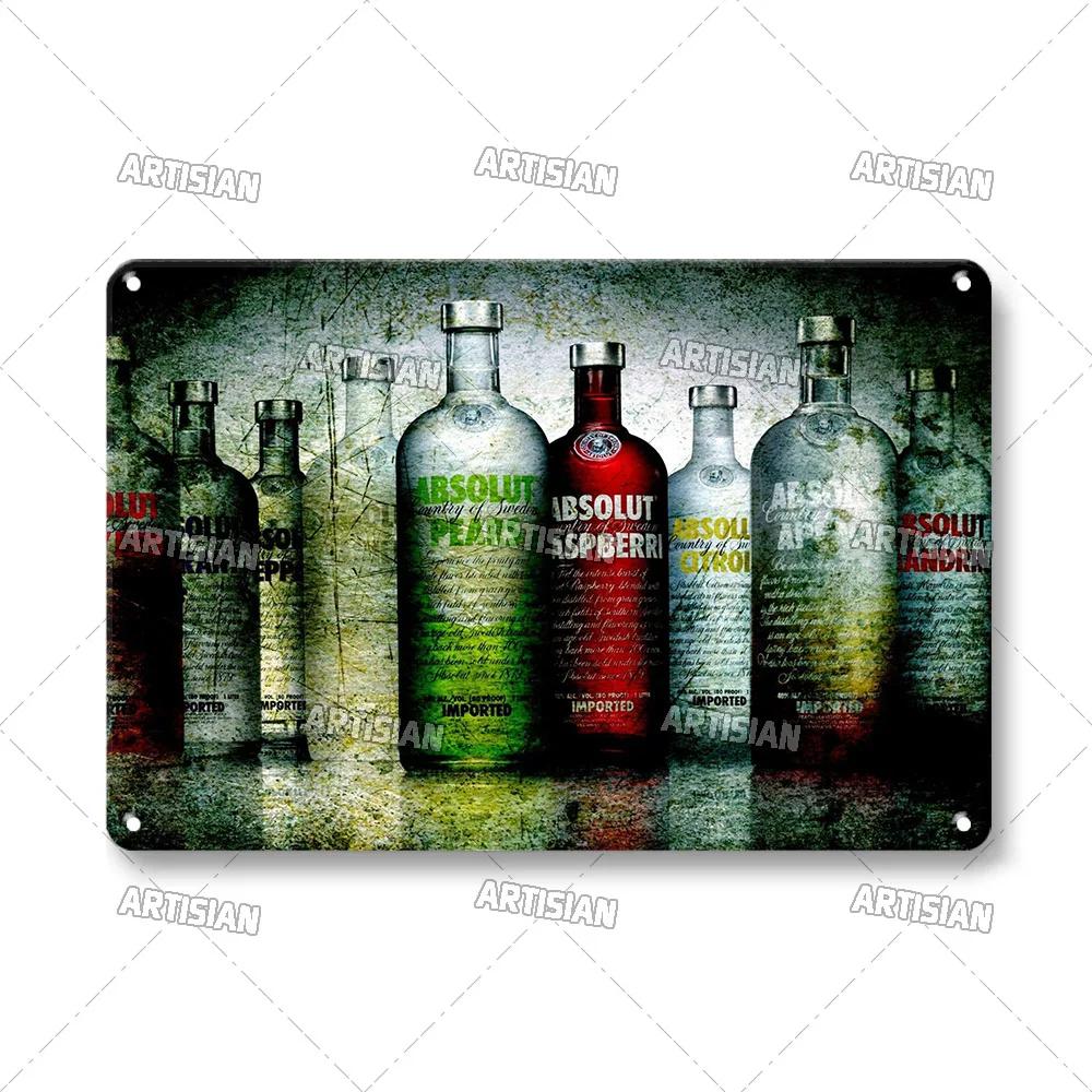 Wodka-Metallschilder, Dekoteller, Wein-Metallschild, Retro-Metallposter, Alkohol-Wandteller, Heimbar, Studio, Industrie-Dekor