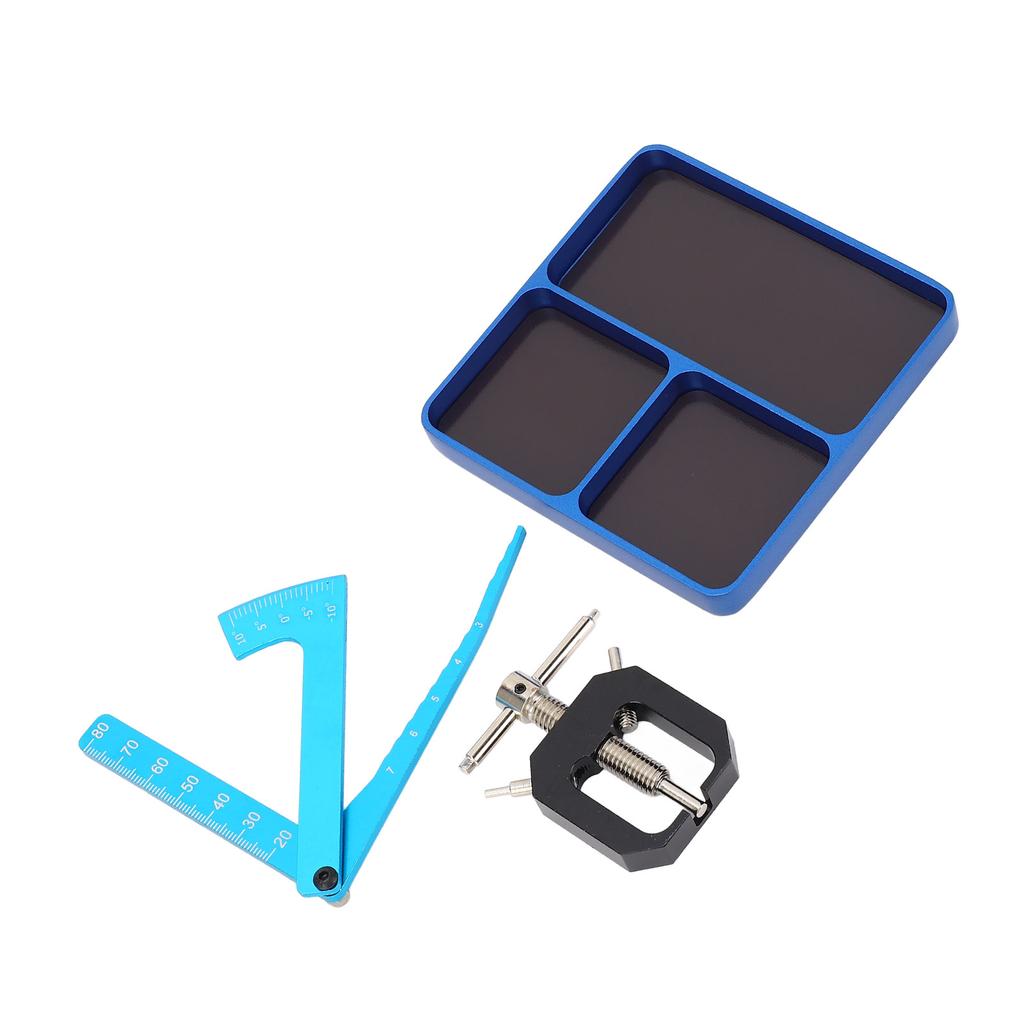 RC Screw Tray Aluminum Alloy RC Nuts Storage Fixing Tools Holder Plate with Disassembly Tool and