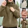 Høst Vinter Fleece Fluffy Jakke Streetwear Harajuku Glidelåskåpe Dame Lett Jakke Plysj Varm Jakke Kåpe