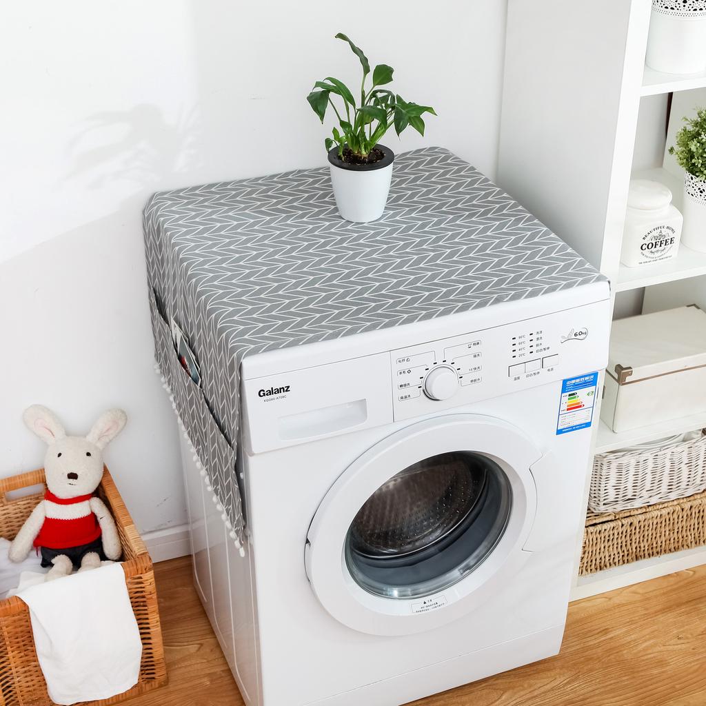 Multi-Color Geometric Refrigerator Cover, Refrigerator Dust Cover, Pastoral Cover, Refrigerator Towel, Drum Washing Machine Cover