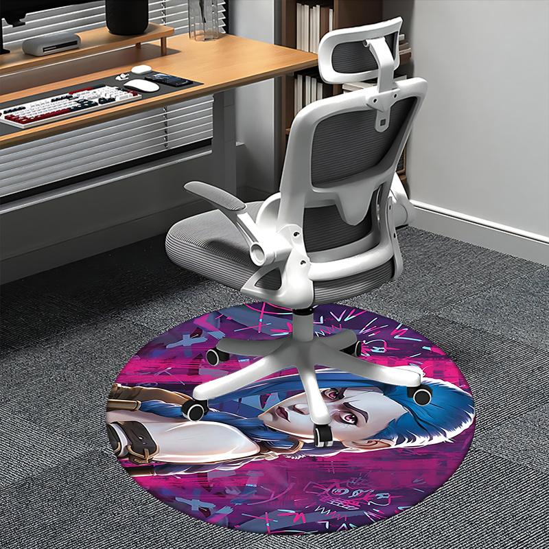 

Blue Haired Character,Graffiti Background Chair mat Round Rug Office carpet, Non slip, Suitable for Living Rooms, Bedrooms Decor.1205336a 80cm by 80cm