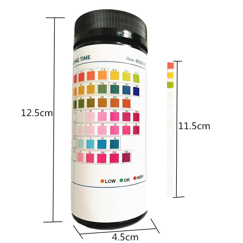 50pcs/Set 7 in 1 pH Test Strip for Swimming pool PH Paper Tester Water Test Strips Chlorine Bromine Measuring Tool Alkaline Acid