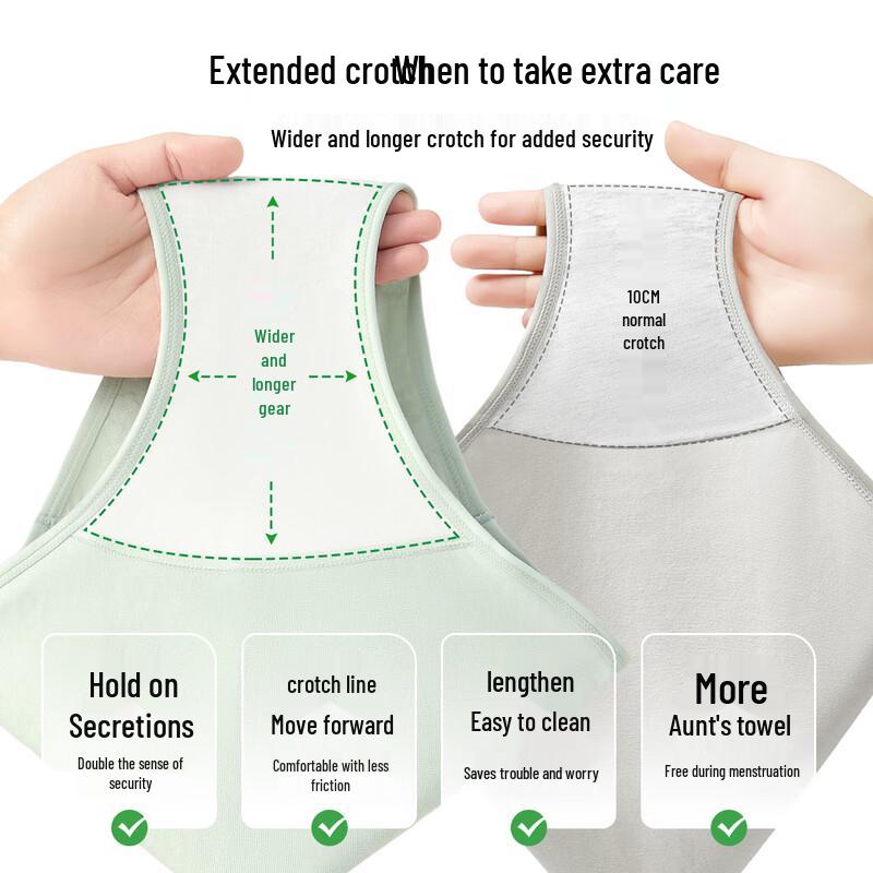 MaoRen Women's High-Waist Tummy Control 100% Cotton Antibacterial Briefs