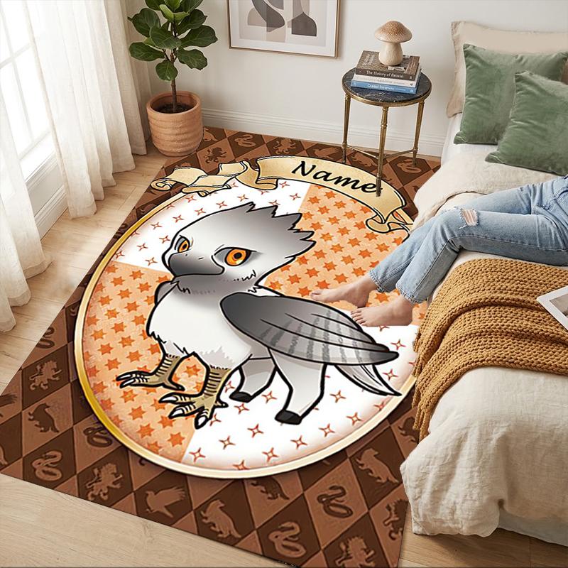 Custom Name Harry Potter Living Room Non-Slip Area Rug Soft Carpet for Bedroom Kids Playroom Sofa Office Home Decor Doormat