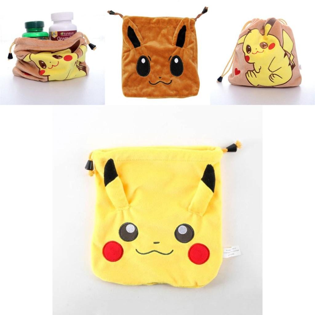 Pokmon Insulated Fur Drawstring Pouch For Travel Storage And Gift Packaging