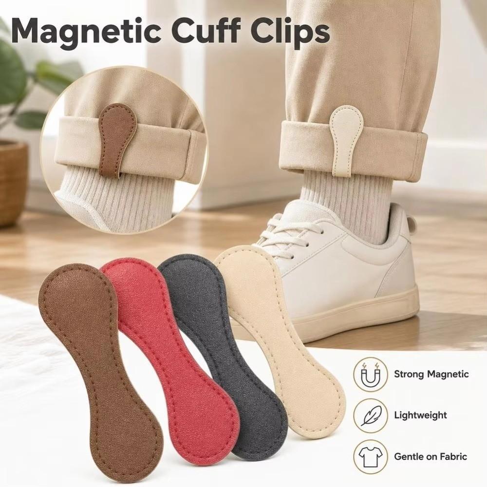 No-Sew Magnetic Hem Clips PU Leather Trouser Leg Clips New Magnetic Sleeve Clips  Cooking Use