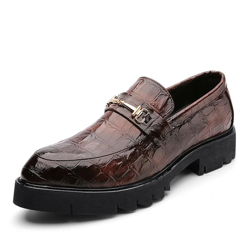 Luxusmarke Herren Klassische Slipper Mode Lässige Lederschuhe Hohe Qualität Bequem Leicht Dicke Sohle Outdoor Kleiderschuhe