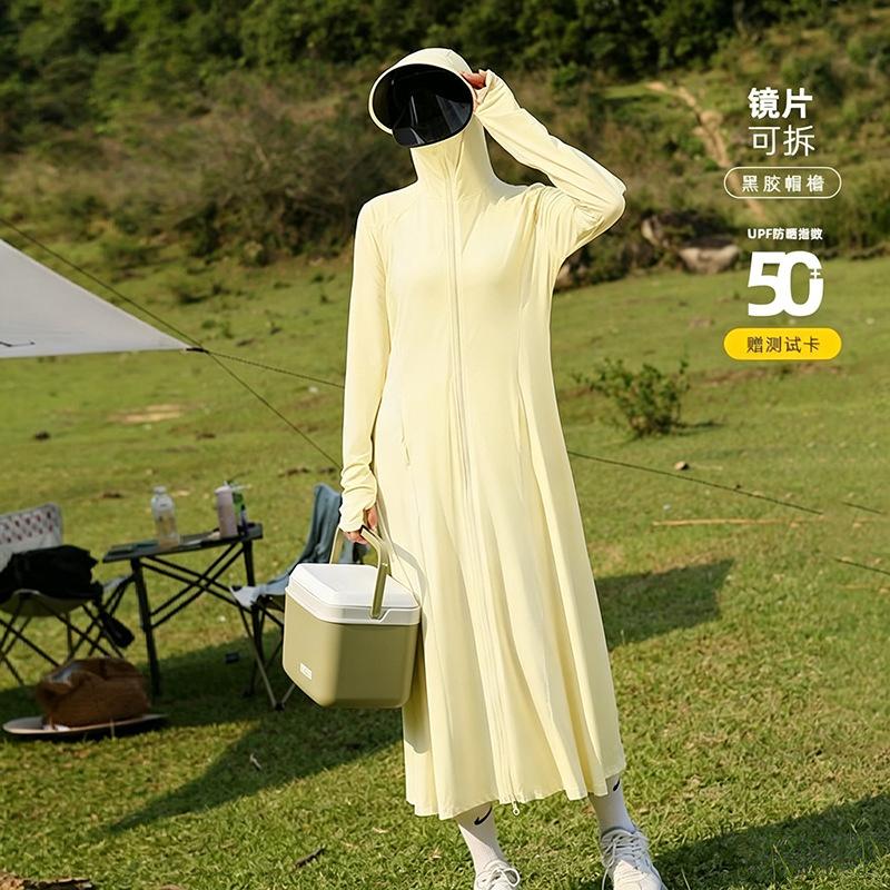 Vinyl Ice Silk Sunscreen Clothing Women's 1011 New Summer Outdoor UV Protection Long Full Body Sunscreen Clothing Jacket