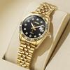 Women’s Diamond Watch Luxury Gold Silver Watches for Women Stainless Steel Calendar Waterproof Luminous Elegant Dress Timepiece