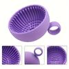 Silicone Makeup Brush Cleaner Bowl - 1pcs Unscented Brush Cleaning Mat with Scrubber Pad for Eyebrow, Blush, Facial & Eye Brushes
