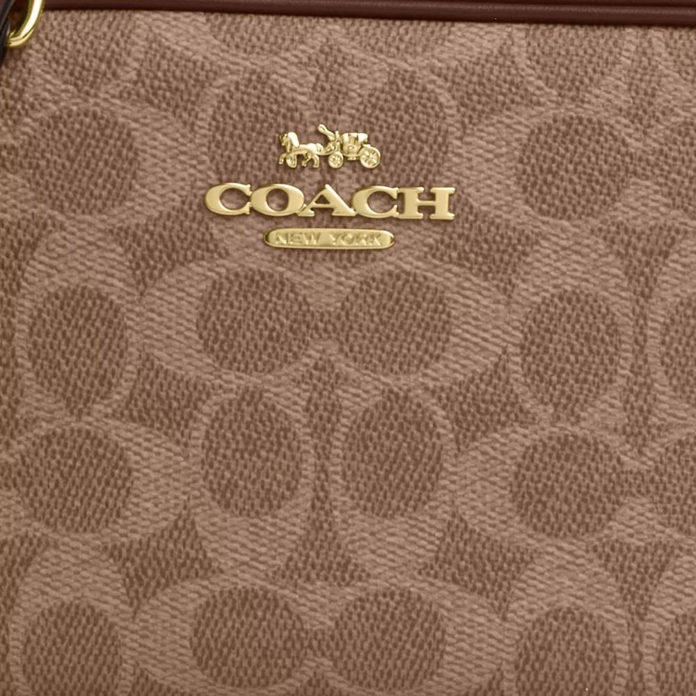 Coach MIni Jamie Camera Bag In Signature Canvas Gold Walnut Black