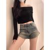 Women's High-Waisted Retro Denim Shorts - Summer Slimming Petite Casual