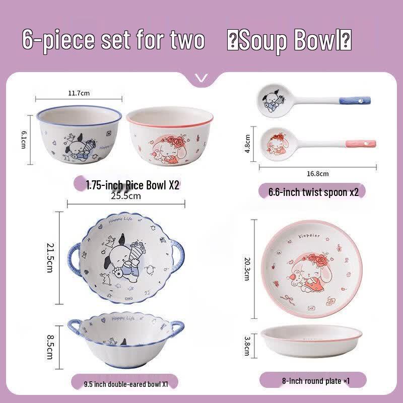 Cute Cartoon Ceramic Dining Set