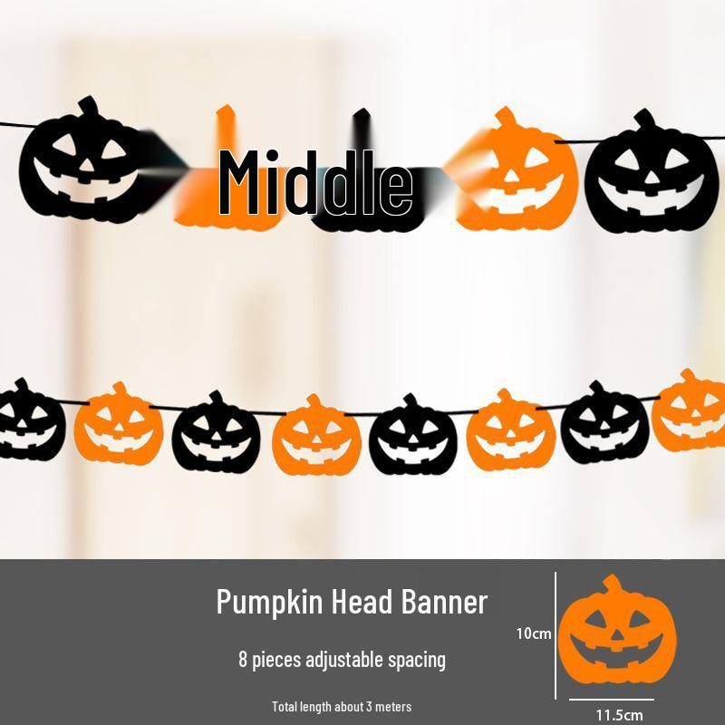 

Halloween Pumpkin Lantern Banner - Indoor Decoration for Kindergarten and Party Scenes