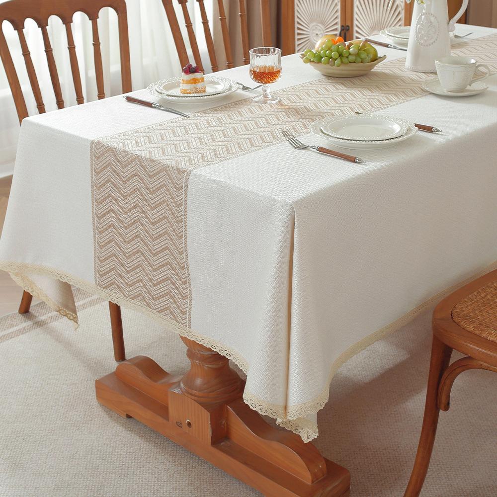 Explosive Thickened Imitation Cotton And Linen Dining Table Cloth Lace Household Square Wear-Resistant Manufacturer Spot