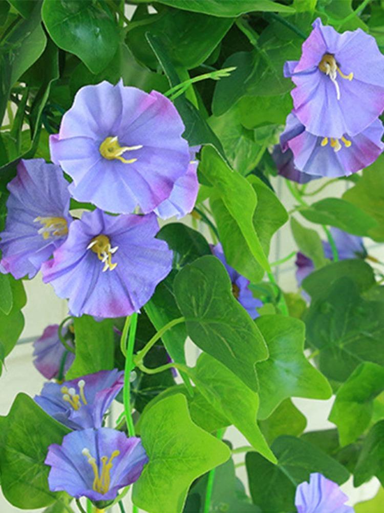 1 db művirág szimuláció rattan hamis növényi falra akasztható Morning Glory virág esküvői dekoráció