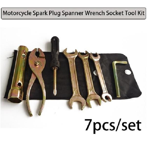 7 шт./компл. Набор инструментов для мотоцикла: свечной ключ, торцевые головки, плоскогубцы, отвертка