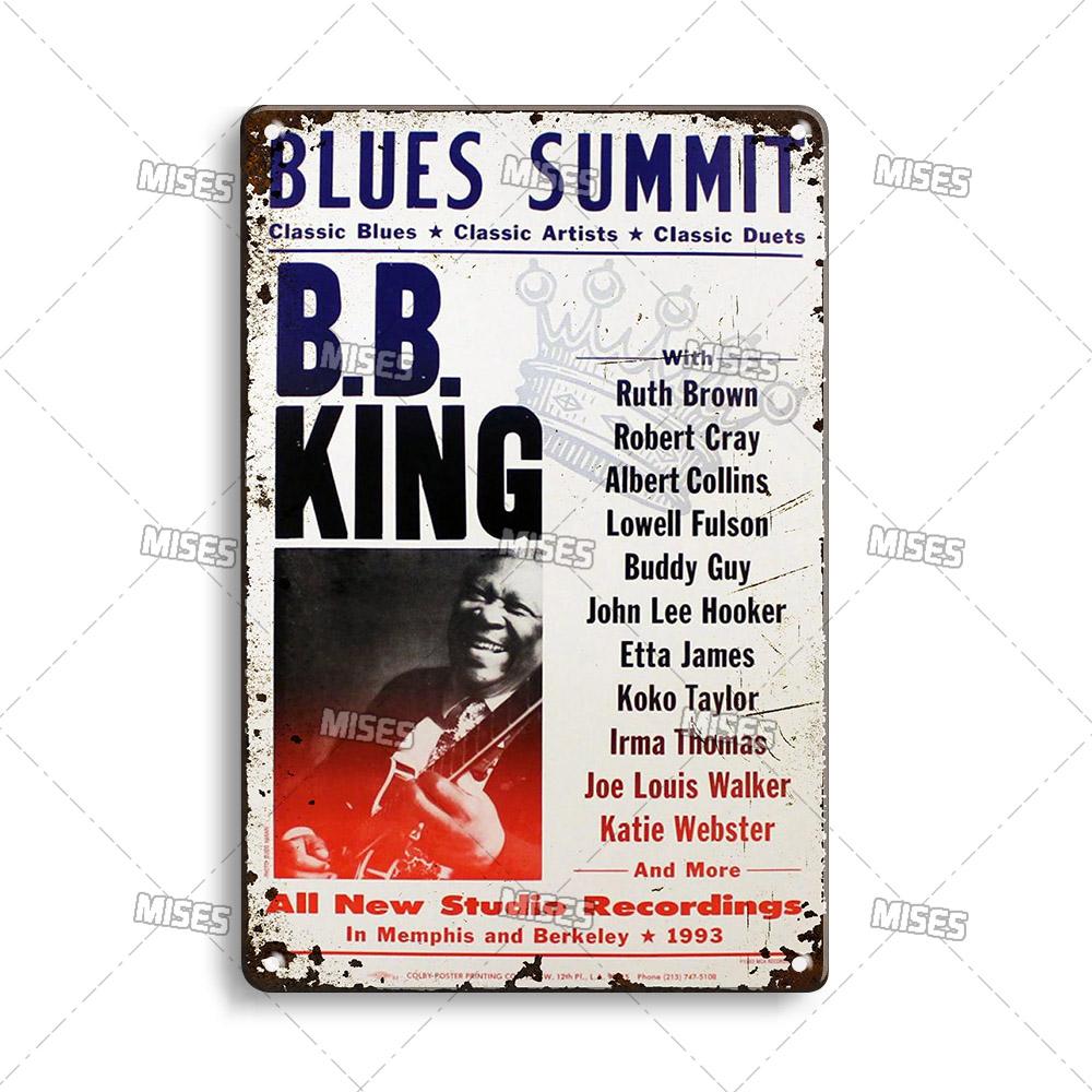 DORA Tin Sign MISES KING OF THE BLUES BB King Metal Poster Classic Metal Sign Wall Plate Home Garden Cafe Industrial Decor Old Metal Plaque