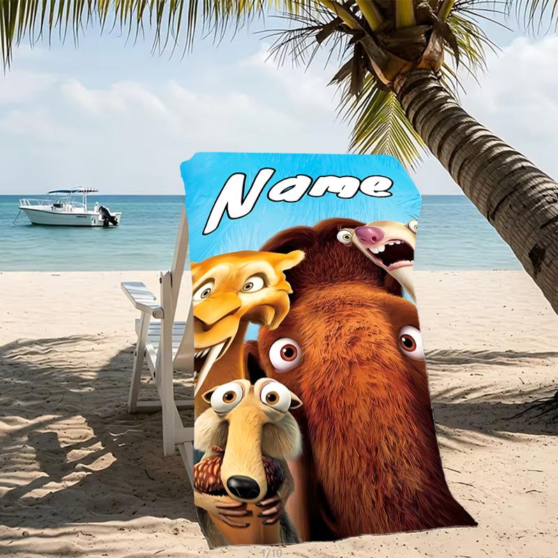 Personalisierbare Strandtücher mit Designs zum Thema Ice Age – Die Entstehung der Dinosaurier. Geeignet für den Strand, Yoga, Sport.;ideal als Strandzubehör