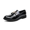 Spring New Style Glossy Patent Leather Men's Tassel Pointed Toe Business Casual Shoes.