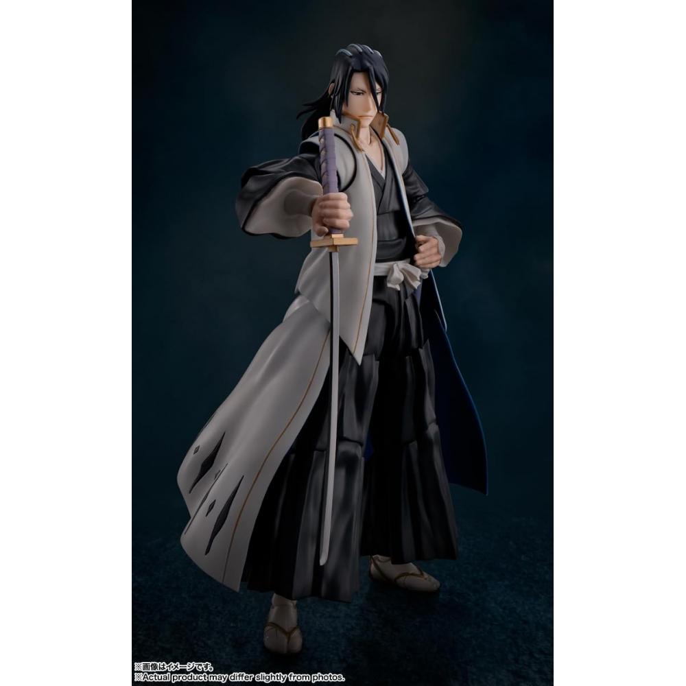 TAMASHII NATIONS SHFiguarts BLEACH Millennium Blood War Hen Byakuya Kuchiki Aproximativ. Figurină mobilă vopsită ABS și PVC de 155 mm