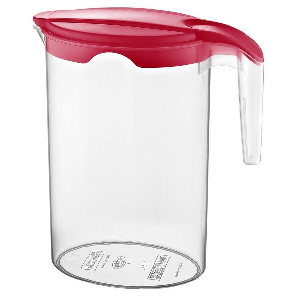 Plastic Jug for Drinks, Water, Juice, Compote, Beverages, with Lid, 1.75l