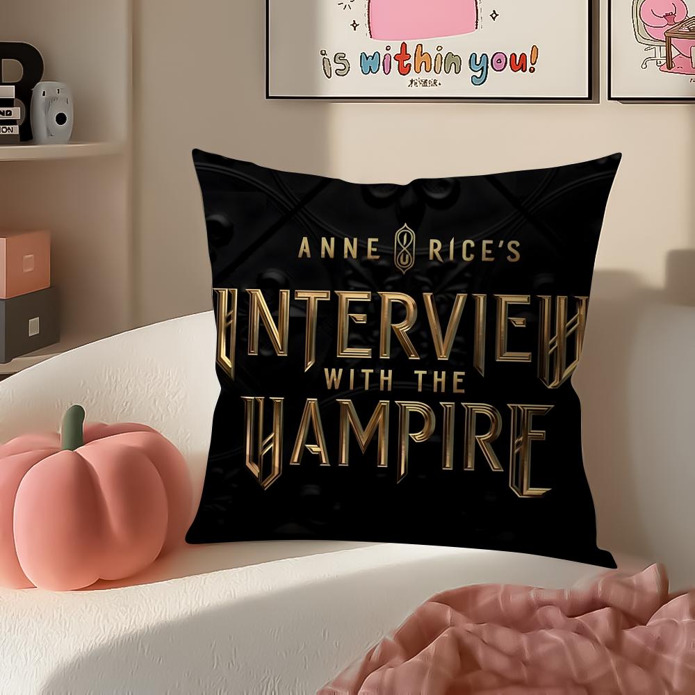 Romantic Tragic Film IInterview with the Vampire Cushion Cover Pillowcase Short Plush Invisible Zipper Room Sofa Cushion Cover