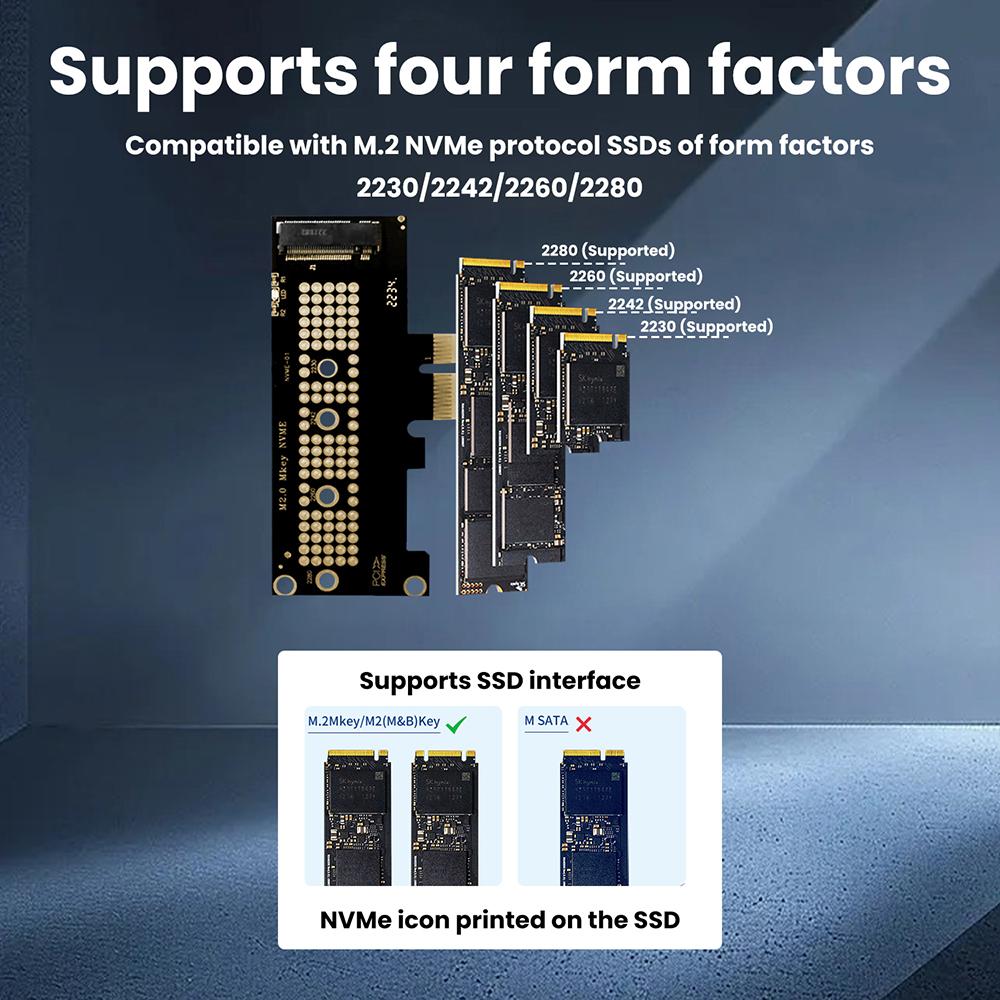 PCIe To M.1 NVMe Adapter Card M1 SSD Hard Drive Expansion Card PCI X1 X1 X16 Desktop Internal Storage Converter Board