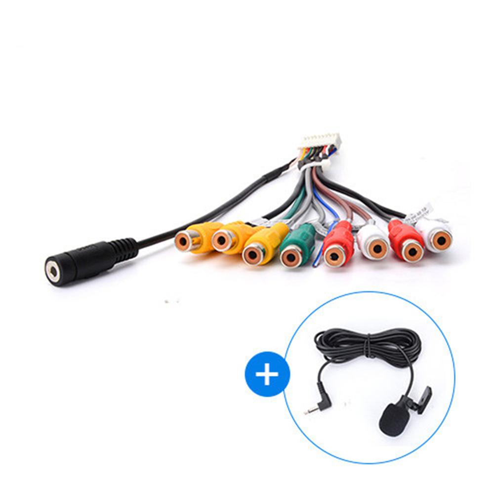 20-pinowe radio samochodowe stereo Przewód wyjściowy RCA Kabel adaptera Aux-in z mikrofonem