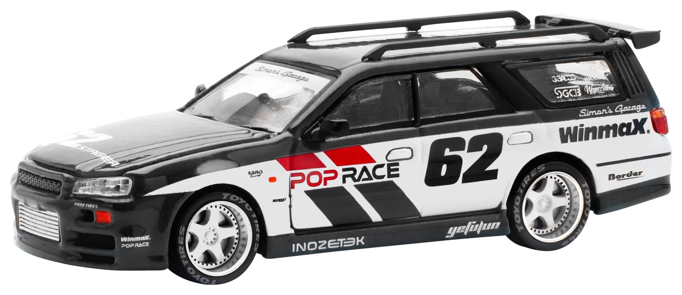 

POP RACE NISSAN STAGEA GARAGE BLACK Готовое изделие PR640211 1/64 SIM0N S #62
