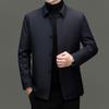 Winter Solid Color Middle-Aged And Elderly Men'S Clothing Administrative Loose Cotton Warm Cotton Clothing Business Casual Jacket