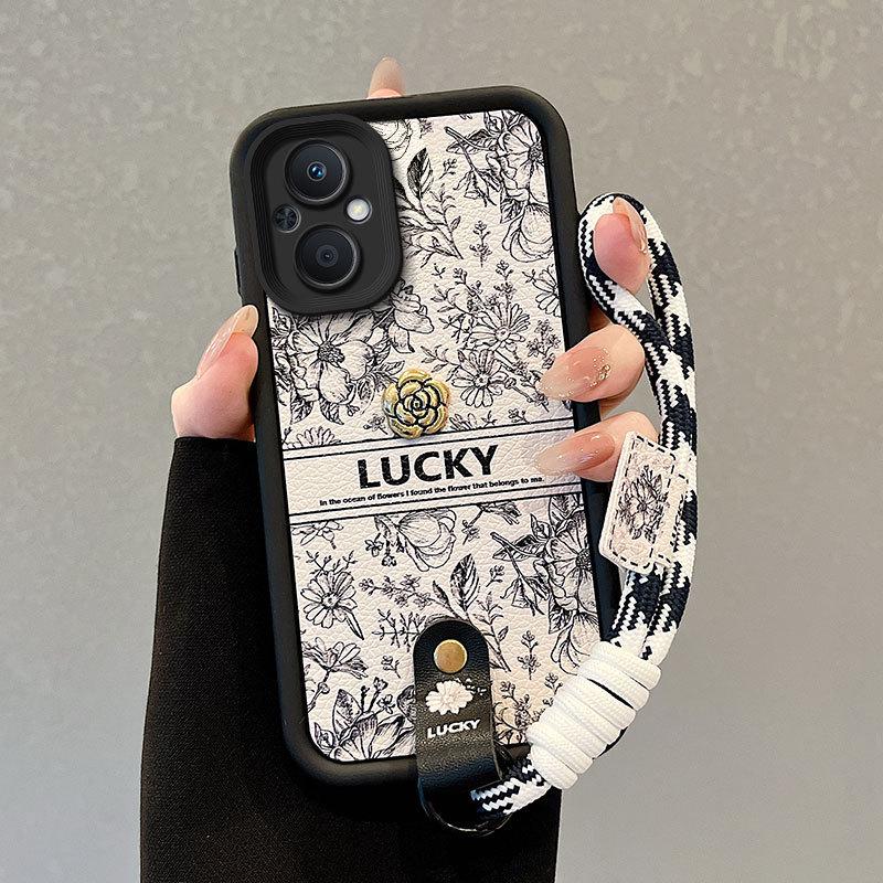 Floral Hand Strap Phone Case for OPPO Models: A58, A40, A96, A17K, A3 PRO, A80