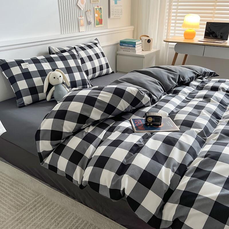 Хлопковый клетчатый комплект постельного белья Lilang из 4 предметов