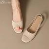 Women Flats Sandals New Casual Summer Shoes Open Toe Slippers 2025 Elegant Square Toe Woman Shoes Slingback Sandalias