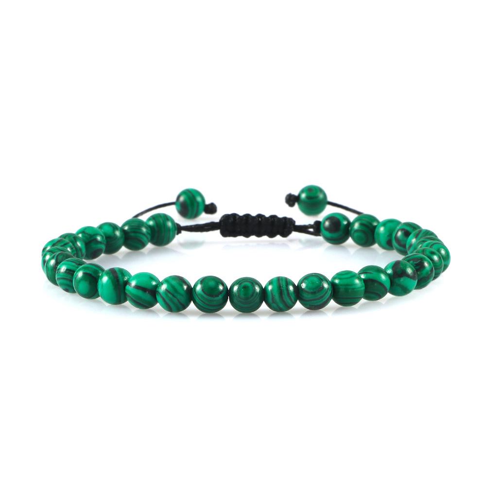 Verstellbares Lavastein-Perlenarmband - Kreative Unifarbene Serie