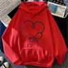 Women Heart Stethoscope Graphic Hoodies Nurse Doctor Medical Worker Sweatshirts Fleece Hoodies Nurse Week Appreciation Gift
