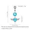 Stainless Steel Angel Belly Button Ring Rhinestone Body Piercing Jewelry Zircon Navel Ring  Women