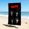Personalisierter Name KISS Band Stilvolles Digitaldruck Strandtuch Schnelltrocknende Saugfähige Decke für Strand Pool Fitnessstudio Reisen